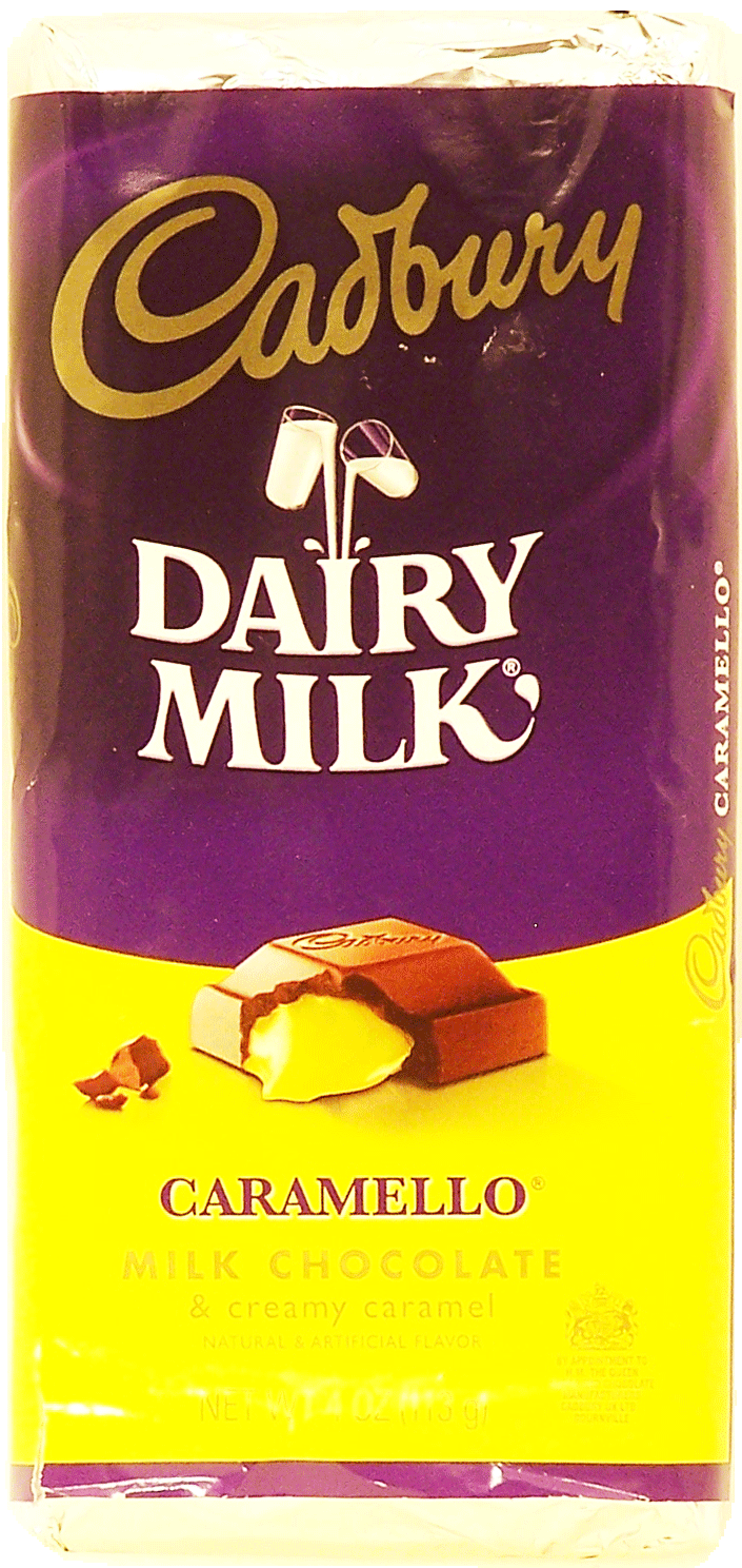 Cadbury Dairy Milk caramello; milk chocolate & creamy caramel Full-Size Picture